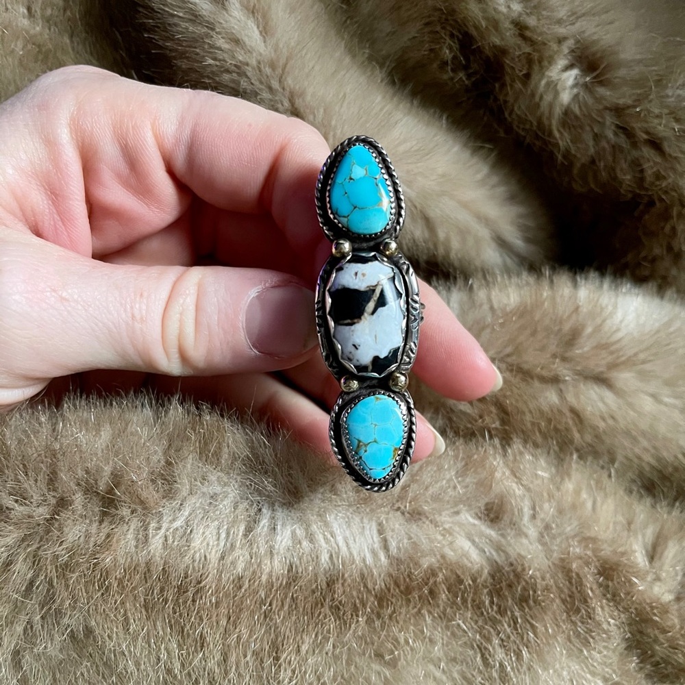 Carico & White Buffalo turquoise ring